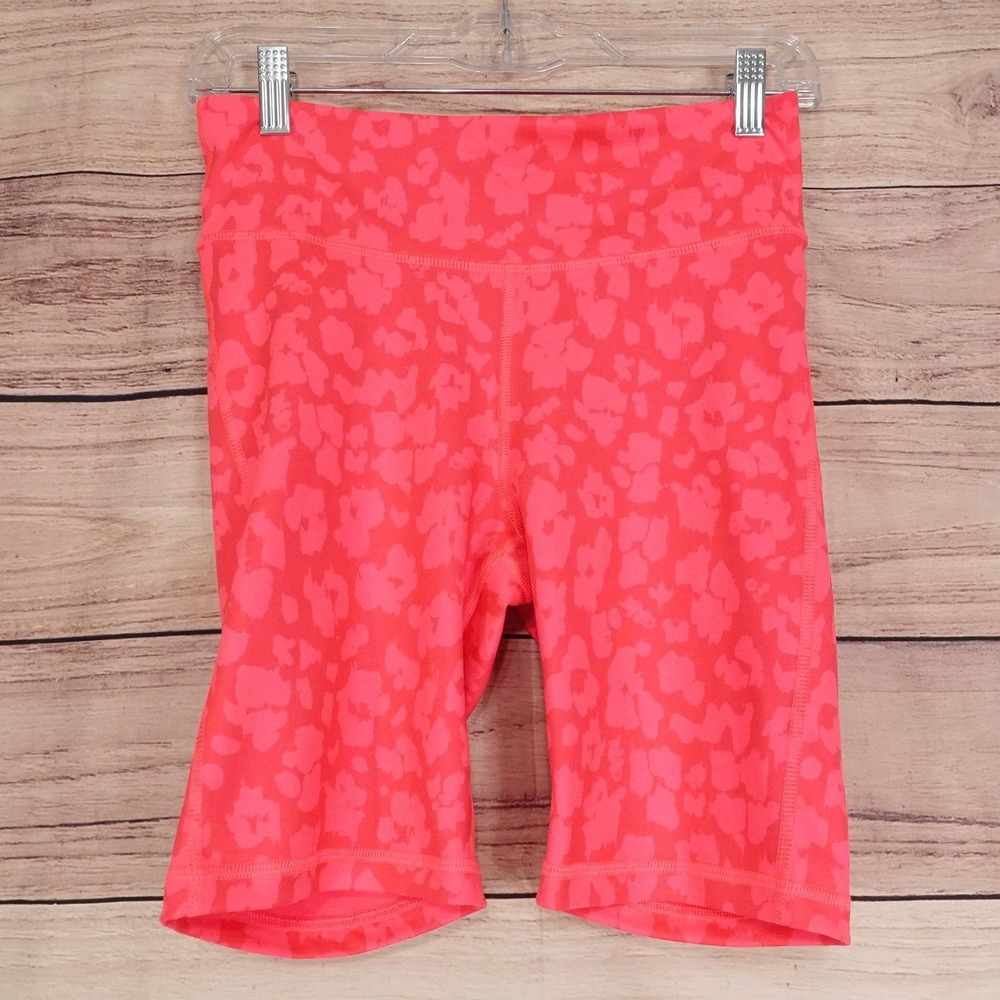 GapFit Biker Shorts Womens Small Pink Animal Print Athletic Running Gym Gap